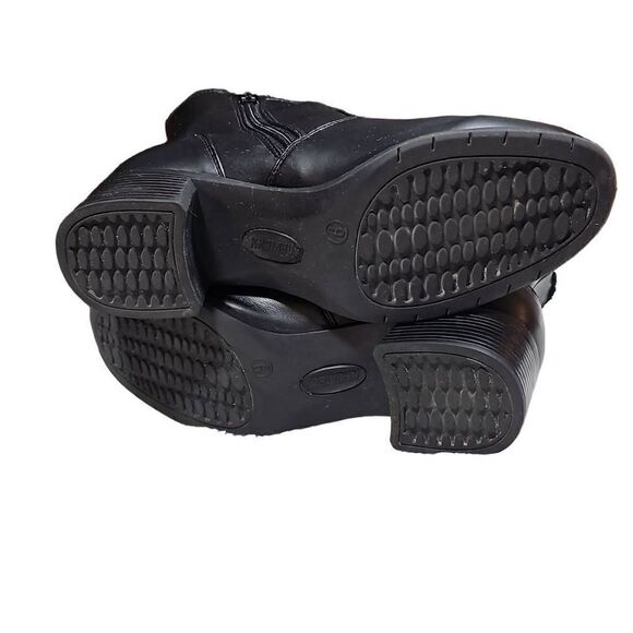 Khombu Women's Black Side Zip Buckle Faux Fur Lining Heeled Ankle Boots Size 9 - Picture 10 of 14